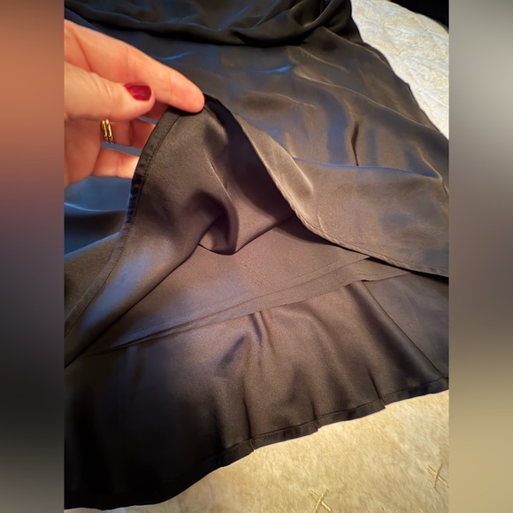 Nordstrom Rack Basic Satin Sheen Maxi Skirt Solid Black Polyester Women’s 3X - Picture 9 of 9
